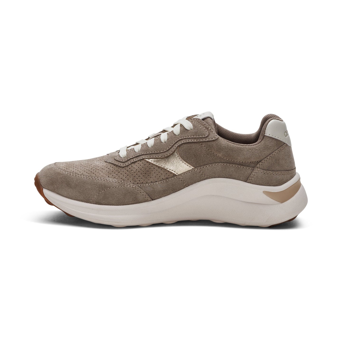 Emily Lace Up Sneakers Taupe - Aetrex Middle East